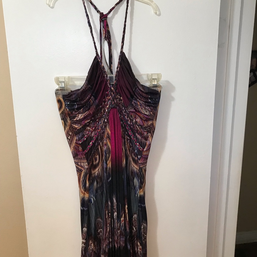 Elegant Multicolor Halter Dress